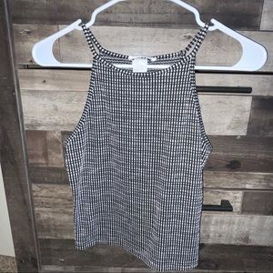 black + white halter tank top